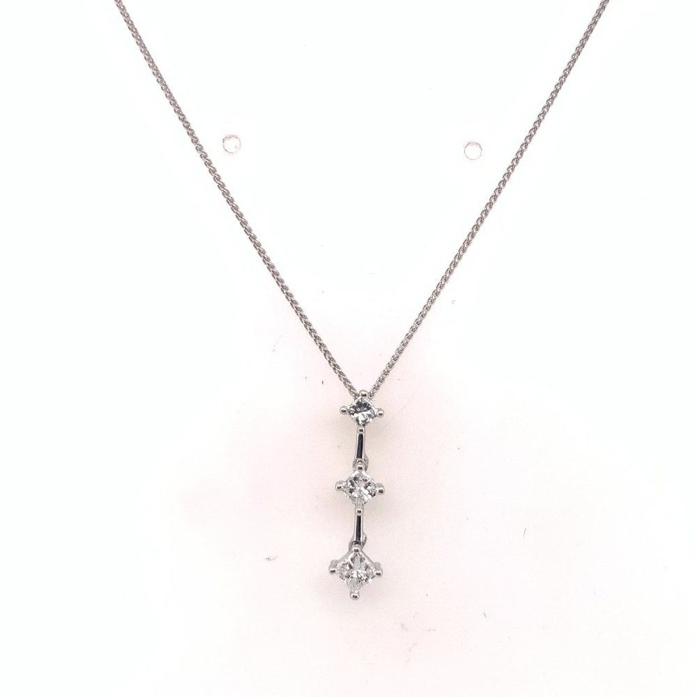 Diamond Journey Pendant 14K Gold 18" Necklace